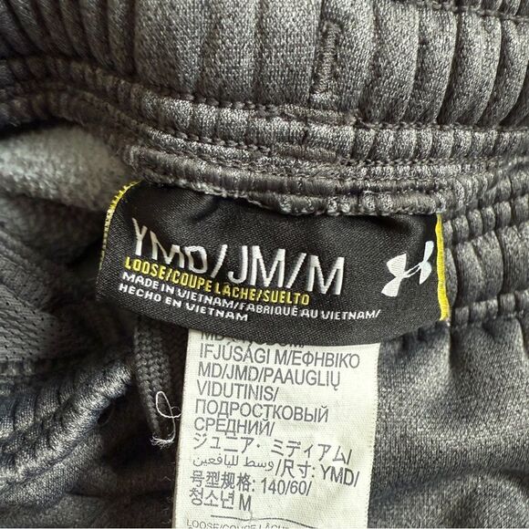 Under Armour STORM Sweatpants Gray Medium Boys Fleece Lined Athleisure - Picture 3 of 9